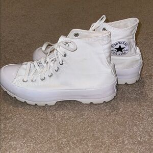 Converse White High-Top Sneakers Lugged Design